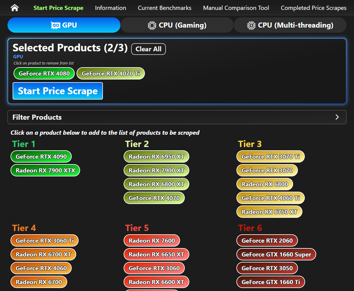 Price-Performance Scraper Preview Image 1